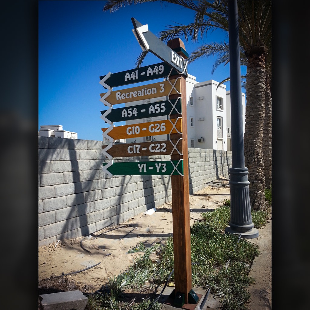 Wood signs in Egypt